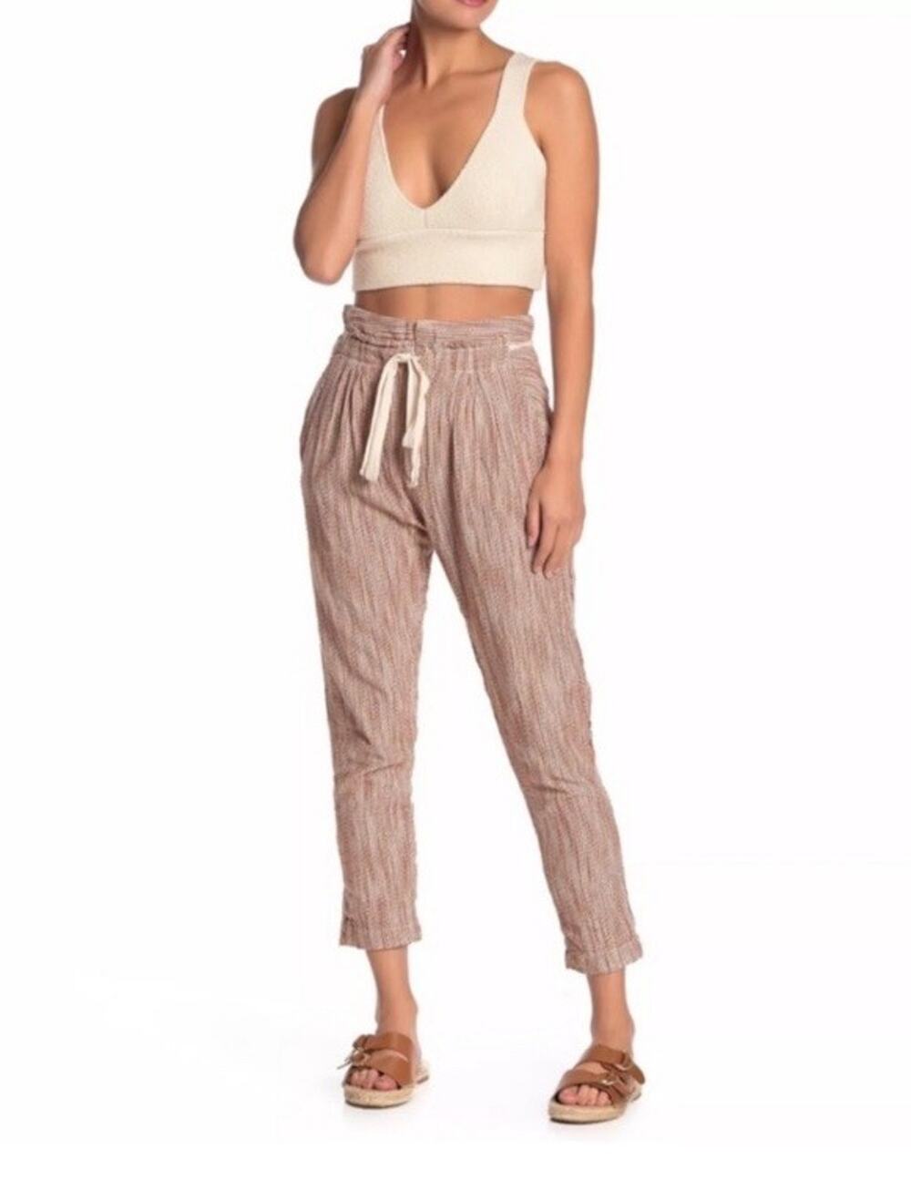 Free People Light At Sunrise Crop Pants Size 4 Drawstring High Waist